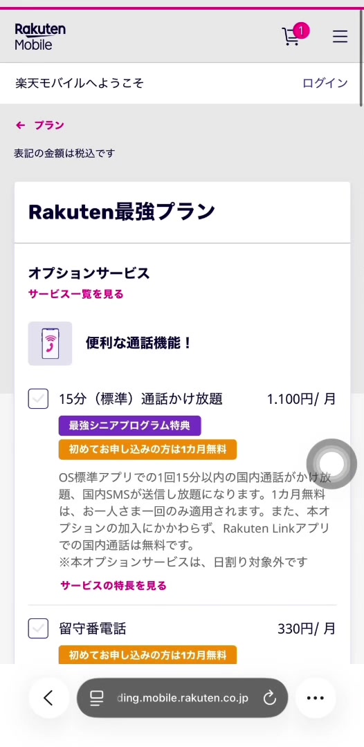 Danh sách dịch vụ tuỳ chọn có phí của Rakuten
